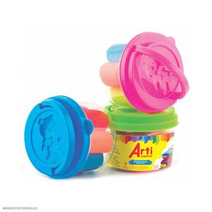 PLASTILINA ARTI CREATIVO ULTRA SUAVE NEÓN MINI POTE X 7 UND