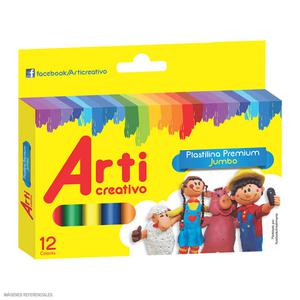 PLASTILINA JUMBO ARTI CREATIVO X 12 UND