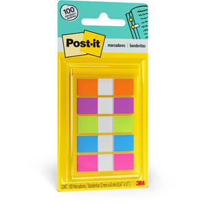 BANDERITAS ADHESIVAS 3M POST-IT 683-5CB 12 X 43 MM 100 HOJAS