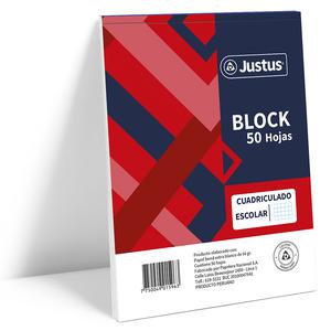 BLOCK CUADRICULADO JUSTUS 50 HOJAS