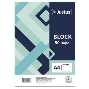 BLOCK DECROLY JUSTUS A4 5 PERFORACIONES 50 HOJAS