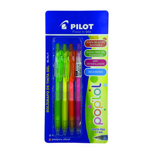 BOLÍGRAFO PILOT POP LOL NEÓN X 4 UND
