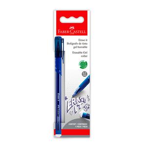BOLÍGRAFO BORRABLE FABER CASTELL ERASE IT AZUL BLÍSTER X 1 UND