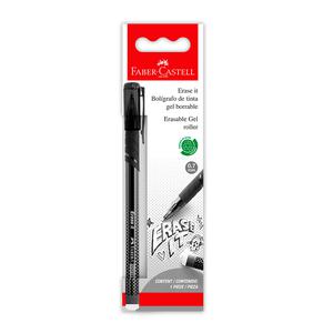 BOLÍGRAFO BORRABLE FABER CASTELL ERASE IT NEGRO BLÍSTER X 1 UND