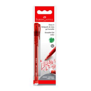BOLÍGRAFO BORRABLE FABER CASTELL ERASE IT ROJO BLÍSTER X 1 UND