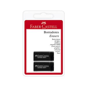 BORRADOR NEGRO FABER CASTELL SUPER SOFT X 2 UND