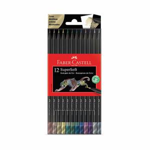 COLORES LARGOS FABER CASTELL SUPERSOFT METALICOS X 12 UND