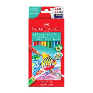 COLORES LARGOS ACUARELABLES FABER CASTELL HEXAGONAL X 12 UND