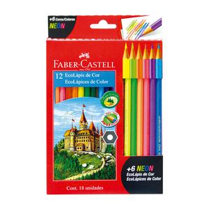 COLORES LARGOS FABER CASTELL HEXAGONAL + 6 NEÓN X 12 UND