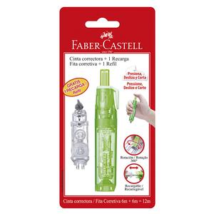 CINTA CORRECTORA FABER CASTELL RETRÁCTIL VERDE + RECARGA