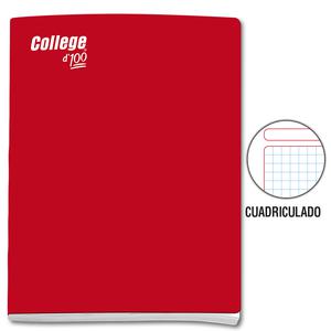 CUADERNO CUADRICULADO DELUXE COLLEGE A4 ROJO 100 HOJAS