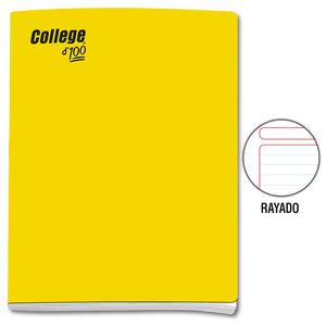 CUADERNO RAYADO DELUXE COLLEGE A4 AMARILLO 100 HOJAS