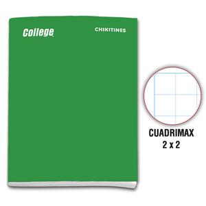 CUADERNO DOBLEMAX DELUXE COLLEGE CHIKITINES A4 VERDE 80 HOJAS