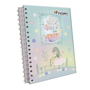 CUADERNO CUADRICULADO ANILLADO IRIS COLOR A5 DISEÑO MUJER SURTIDO 170 HOJAS