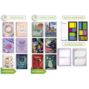 CUADERNO CUADRICULADO ANILLADO LORO A4 CON LIGA SURTIDO 160 HOJAS
