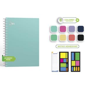 CUADERNO CUADRICULADO ANILLADO LORO A4 SÓLIDO TAPA DURA SURTIDO 160 HOJAS