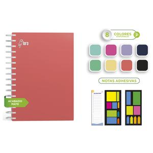 CUADERNO CUADRICULADO ANILLADO LORO A5 SÓLIDO TAPA DURA SURTIDO 160 HOJAS