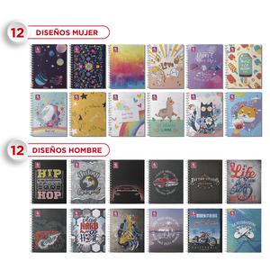 CUADERNO CUADRICULADO ANILLADO SURCO A4 DISEÑO SURTIDO 140 HOJAS