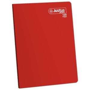 CUADERNO TRIPLE RENGLÓN MAX DELUXE JUSTUS A4 ROJO 100 HOJAS