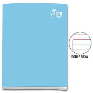 CUADERNO DOBLE RAYA DELUXE LORO A4 CELESTE 80 HOJAS