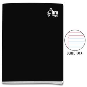 CUADERNO DOBLE RAYA DELUXE LORO A4 NEGRO 80 HOJAS