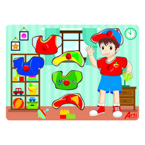 JUEGO DIDÁCTICO ARTI CREATIVO ENCAJE DE MADERA DRESS UP BOY