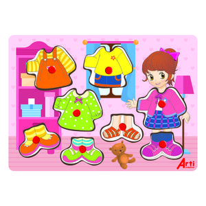 JUEGO DIDÁCTICO ARTI CREATIVO ENCAJE DE MADERA DRESS UP GIRL