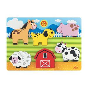 JUEGO DIDÁCTICO ARTI CREATIVO ENCAJE DE MADERA EL RANCHITO 6 PIEZAS