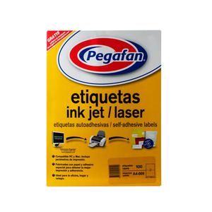 ETIQUETA INKJET PEGAFAN A4-006 144 X 200 MM PAQUETE X 100 UND