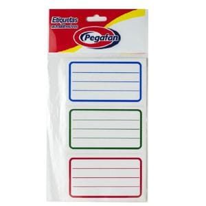 ETIQUETA ESCOLAR PEGAFAN ESTÁNDAR X 12 UND