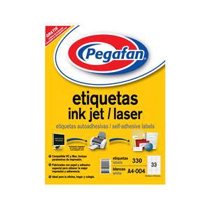 ETIQUETA INKJET PEGAFAN A4-004 2564 PAQUETE X 330 UND