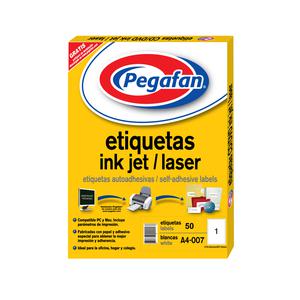 ETIQUETA INKJET PEGAFAN A4-007 210 X 297 MM PAQUETE X 50 UND