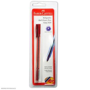 BOLÍGRAFO FABER CASTELL 2020 ROJO CON GRIP X 1 UND