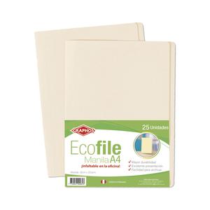 FILE MANILA ECOFILE A4 PAQUETE X 25 UND