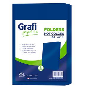 FILE MANILA GRAFIPAPEL A4 AZUL PAQUETE X 25 FILES