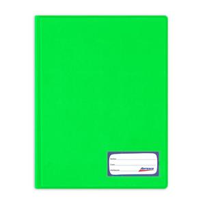 FOLDER ARTESCO A4 VERDE LIMÓN DOBLE TAPA CON GUSANO