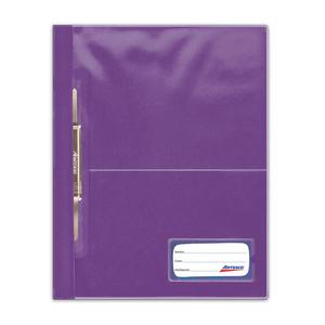 FOLDER ARTESCO A4 LILA TAPA TRANSPARENTE CON FASTENER
