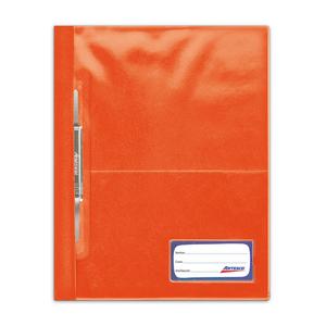 FOLDER ARTESCO A4 NARANJA TAPA TRANSPARENTE CON FASTENER