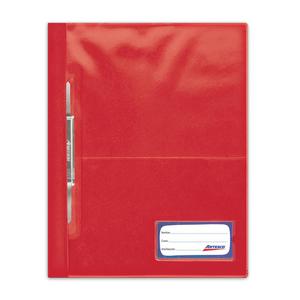 FOLDER ARTESCO A4 ROJO TAPA TRANSPARENTE CON FASTENER