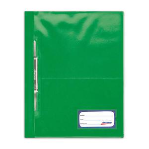 FOLDER ARTESCO A4 VERDE HOJA TAPA TRANSPARENTE CON FASTENER