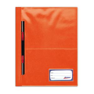 FOLDER ARTESCO A4 NARANJA TAPA TRANSPARENTE CON GUSANO