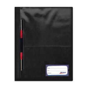 FOLDER ARTESCO A4 NEGRO TAPA TRANSPARENTE CON GUSANO