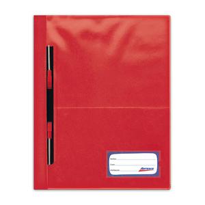 FOLDER ARTESCO A4 ROJO TAPA TRANSPARENTE CON GUSANO