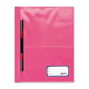 FOLDER ARTESCO A4 ROSADO TAPA TRANSPARENTE CON GUSANO