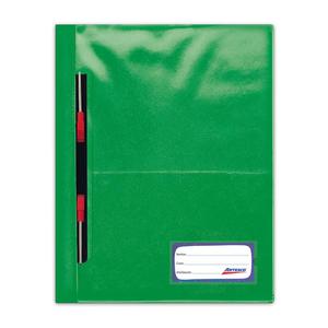 FOLDER ARTESCO A4 VERDE HOJA TAPA TRANSPARENTE CON GUSANO