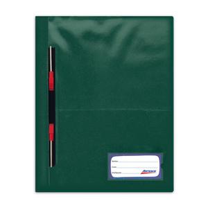 FOLDER ARTESCO A4 VERDE OSCURO TAPA TRANSPARENTE CON GUSANO