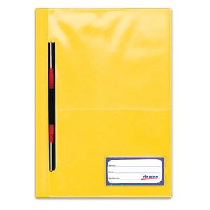 FOLDER ARTESCO OFICIO AMARILLO TAPA TRANSPARENTE CON FASTENER
