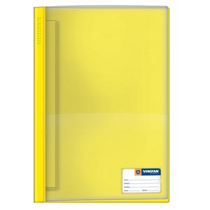 FOLDER VINIFAN OFICIO AMARILLO CLARO TAPA TRANSPARENTE CON FASTENER