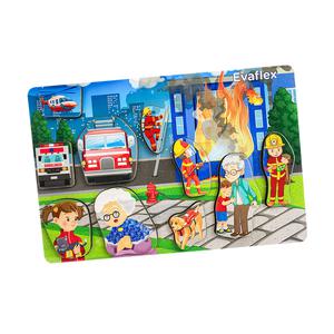 ENCAJE DE MADERA EVAFLEX BOMBEROS 10 PIEZAS