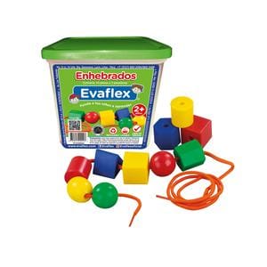 JUEGO DIDÁCTICO EVAFLEX ENHEBRADO PLÁSTICO X 24 PIEZAS